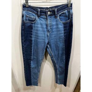 Girls Justice Premium Jeans Size 16 Dark and Light Wash Mid Rise Straight Denim